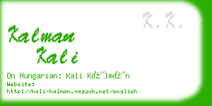 kalman kali business card